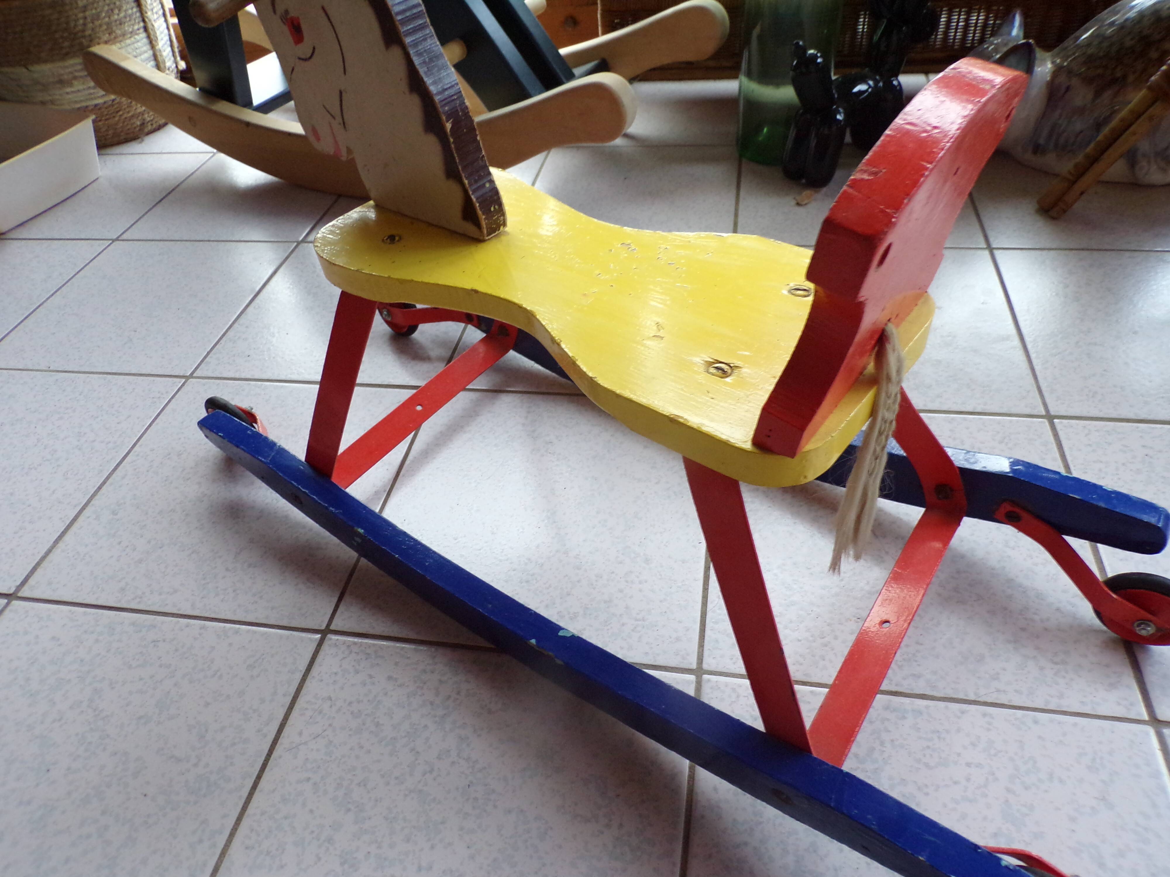 Wooden 60s rocking horse