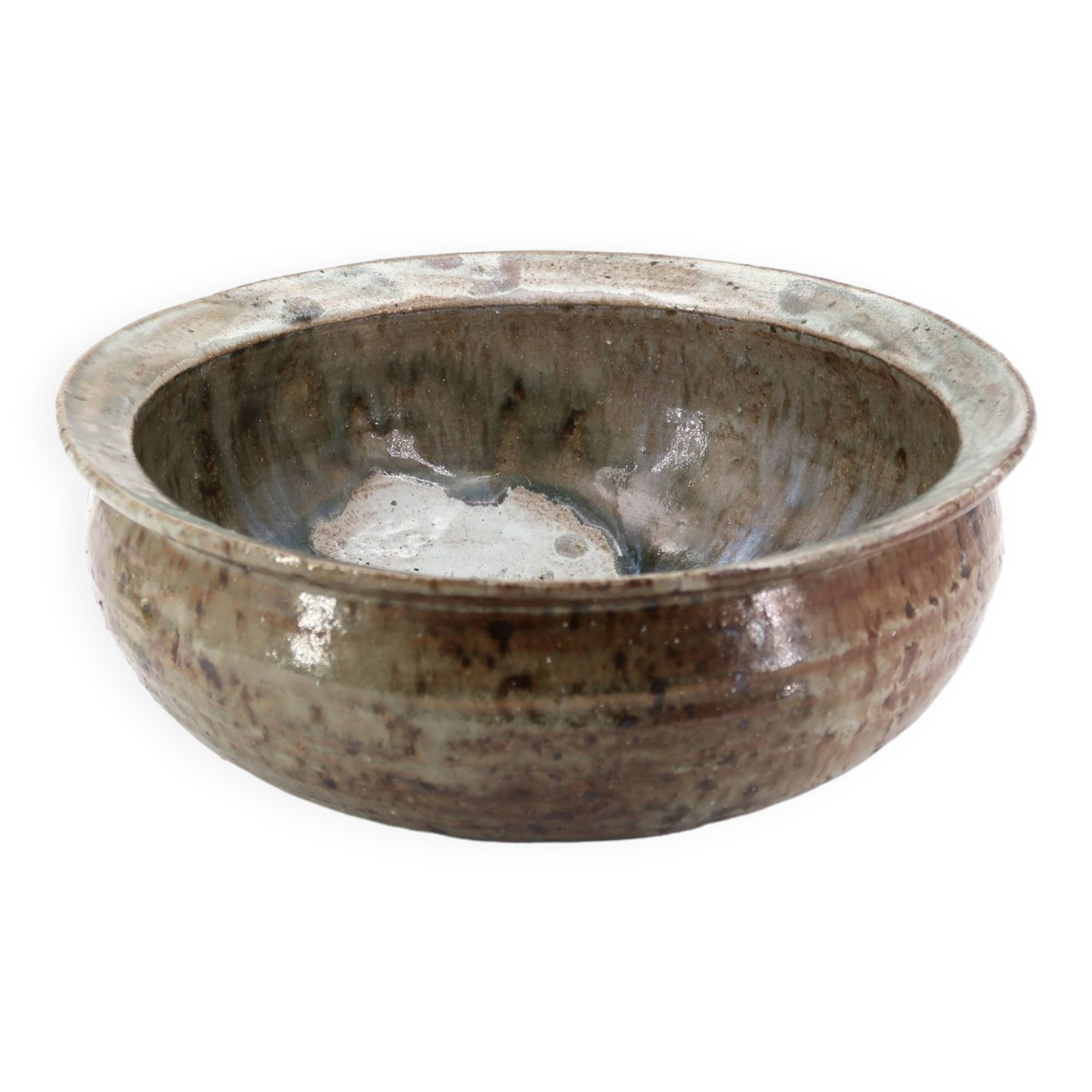 Large hollow stoneware dish by Cécile Dein, 1960s