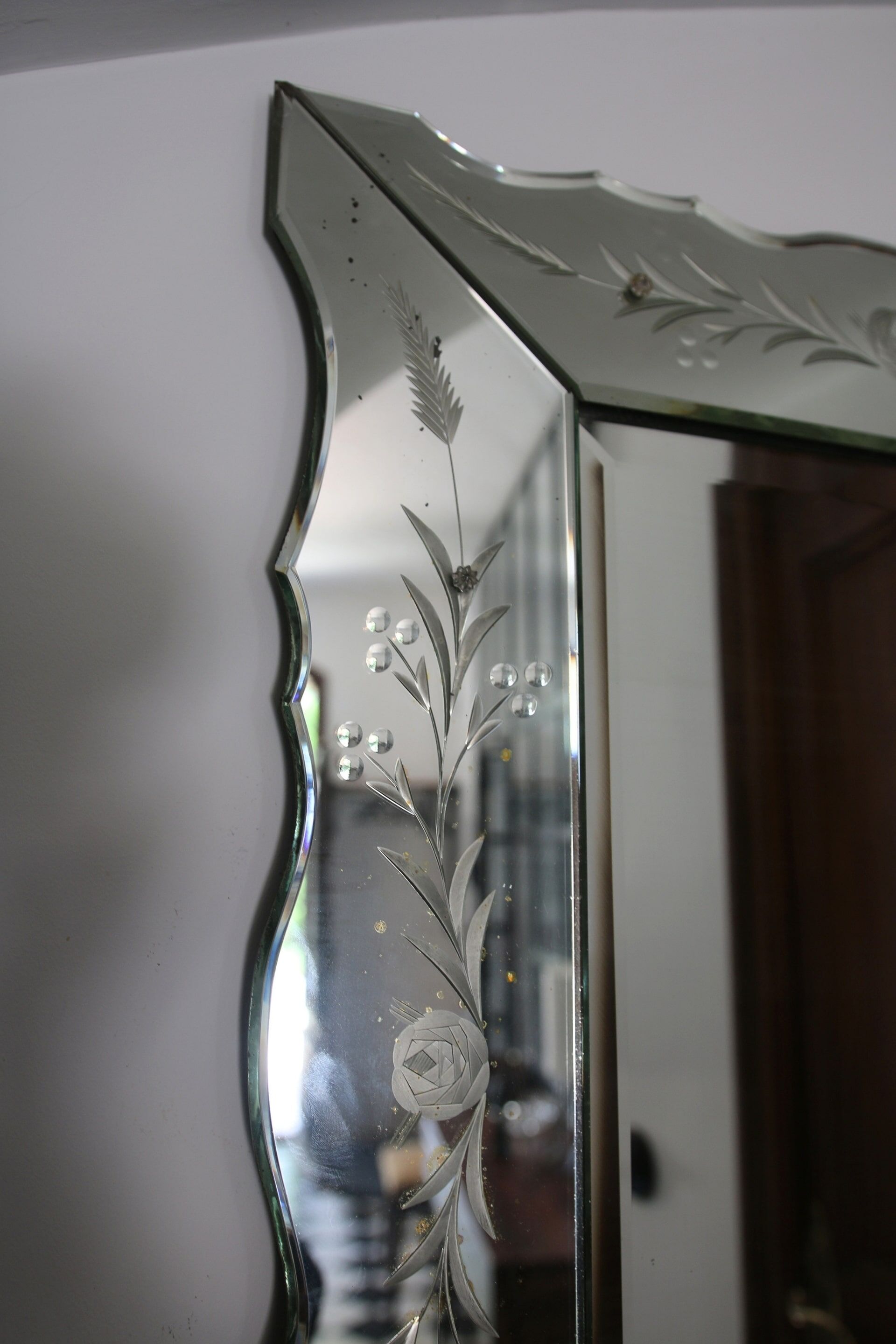 Bevelled Venetian mirror from the 1950s.