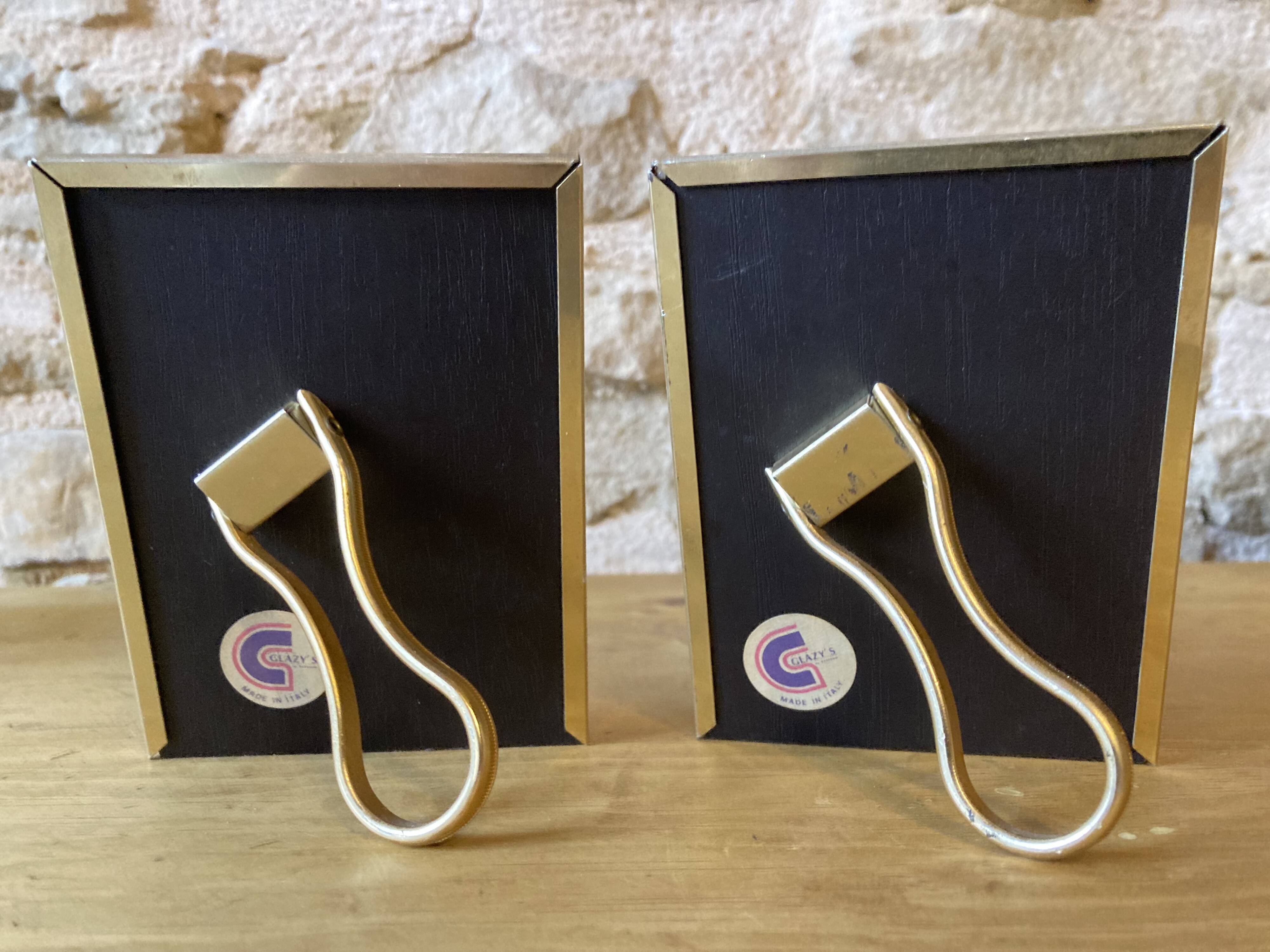 Set of 2 small red frames, made in Italy, 1970s