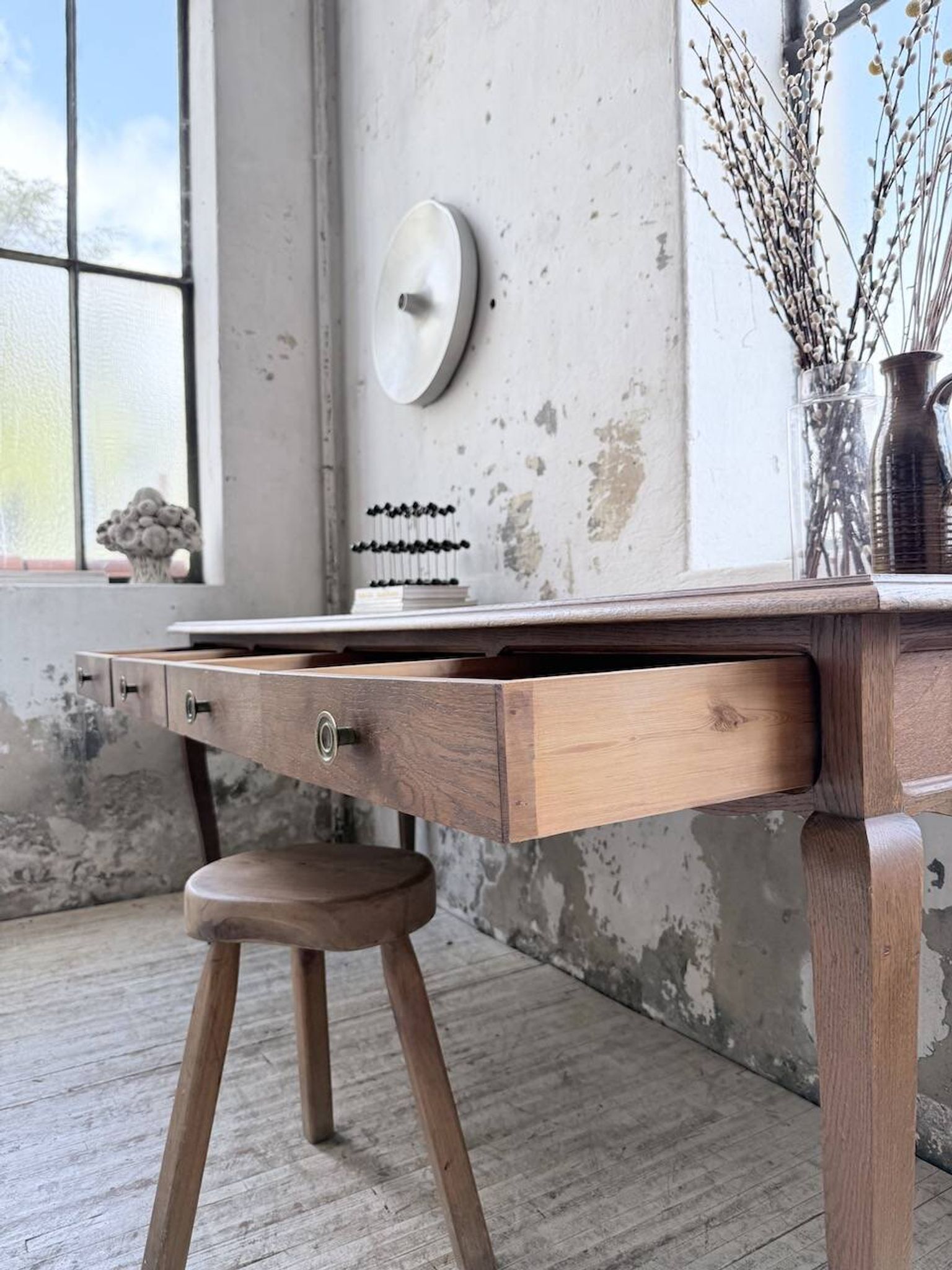 Oak console table from the 1960s.