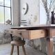 Console bureau en chêne 1960