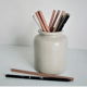 Old white mustard pot