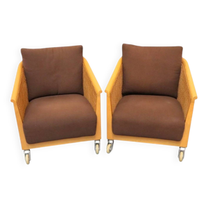 2 fauteuils en rotin - antonio citterio