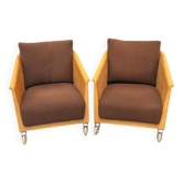 2 fauteuils en rotin tressé « Mozart » par Antonio Citterio pour Flexform années 90