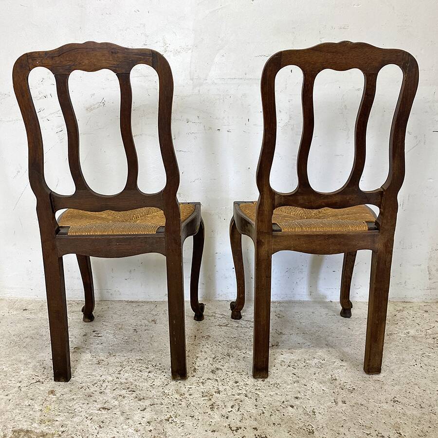 Paire de chaises paillées 1900