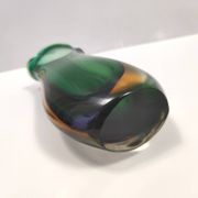 Green and Yellow Sommerso Murano Glass Vase attr. to Flavio Poli, Italy