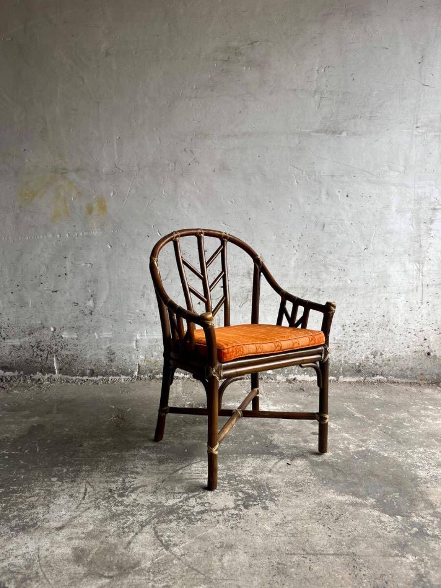 Rare ensemble de fauteuils en rotin McGuire des années 1970