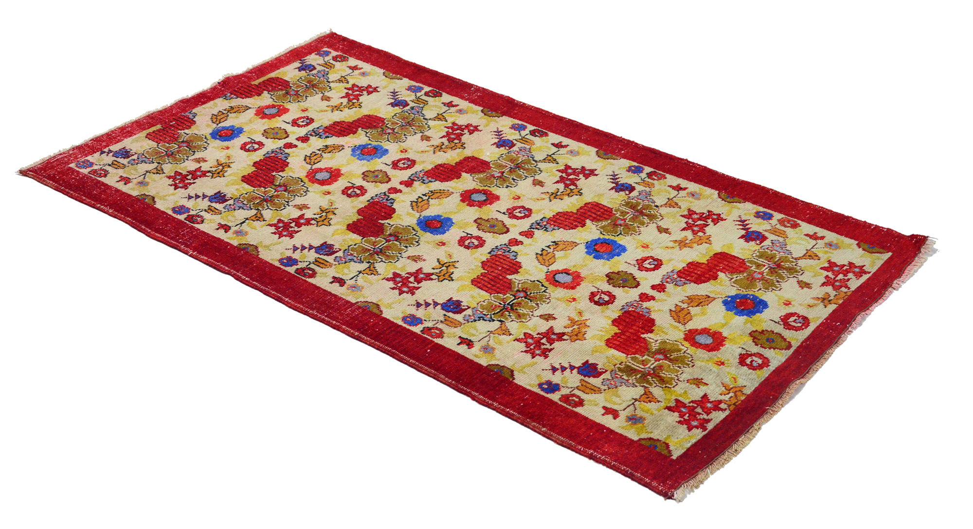 Anatolian handmade vintage rug 190 cm x 100 cm