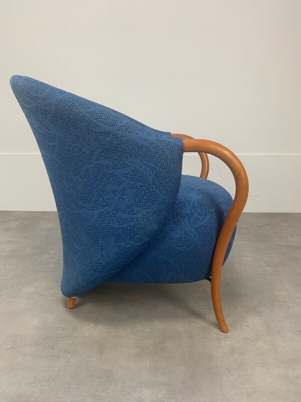 Fauteuil Cinna design 1980, bleu pop