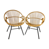 Pair of armchairs basket