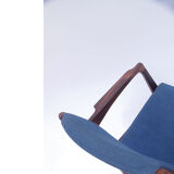 Fauteuil chaise d’appoint ou de bureau scandinave vintage bleu