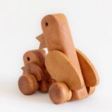 Wooden toy with wheels, Czechoslovakia, 1970s