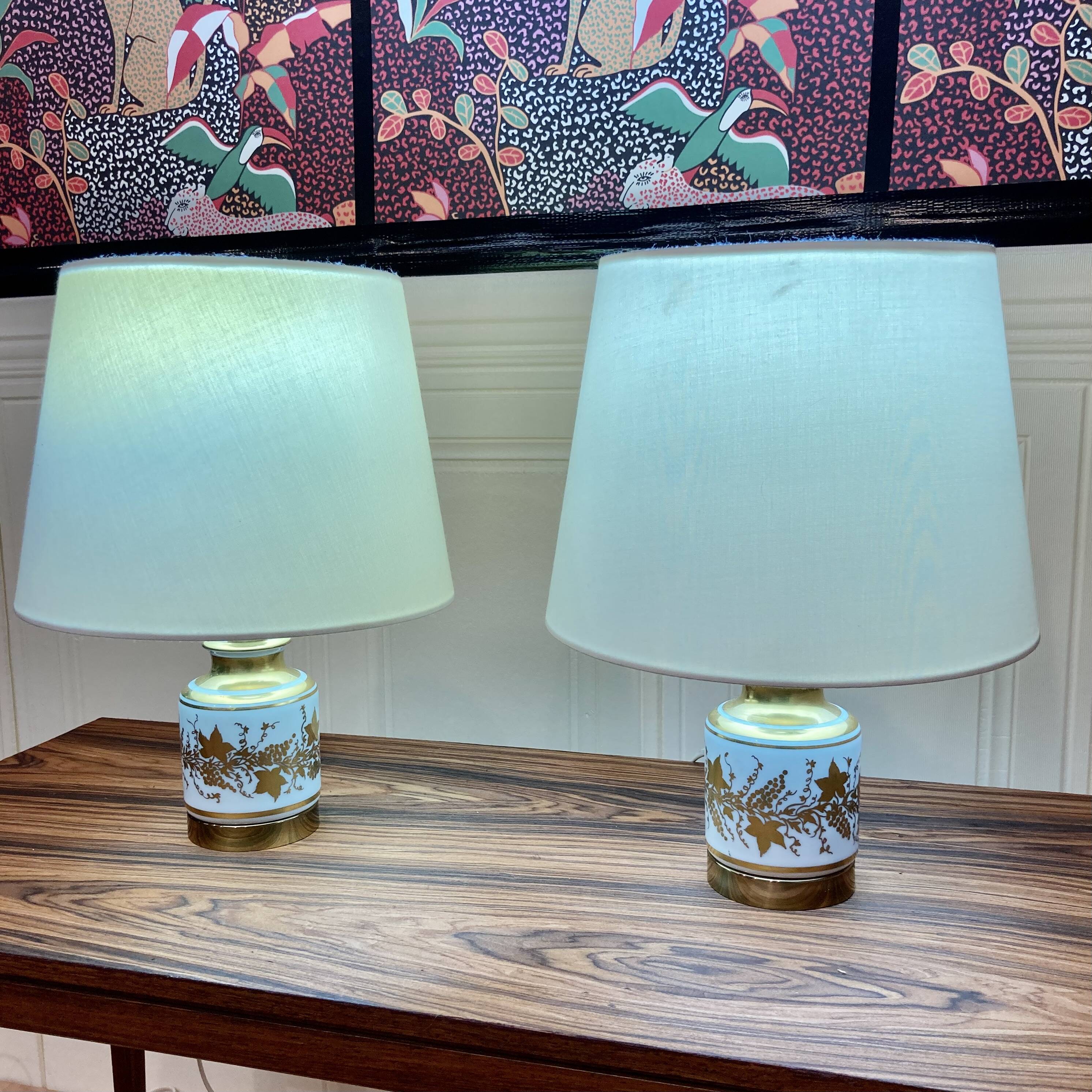 Paire de lampes céramique "design scandinave 1950".