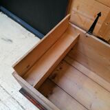 Large vintage chest old wooden trunk