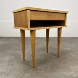 Vintage blond wood bedside table, 1960s