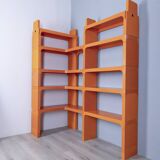 Vintage 1970s plastic corner bookcase designed by Olaf Von Bohr for Kartell