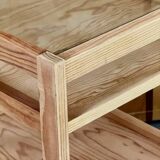 Natural wood rolling trolley