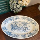 Plat de service ovale en terre de fer, Longwy, XIXe