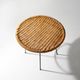 Table basse avec plateau rond en rotin, années 1950