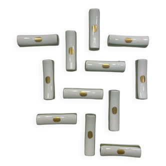Set of 12 Raynaud porcelain cutlery rests Christian Tortu collection