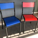 Series of 6 color school chairs
