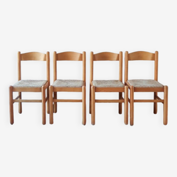 4 vintage straw chairs