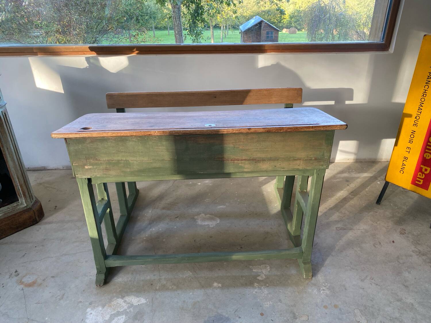 Old school desk 2 places 1950s