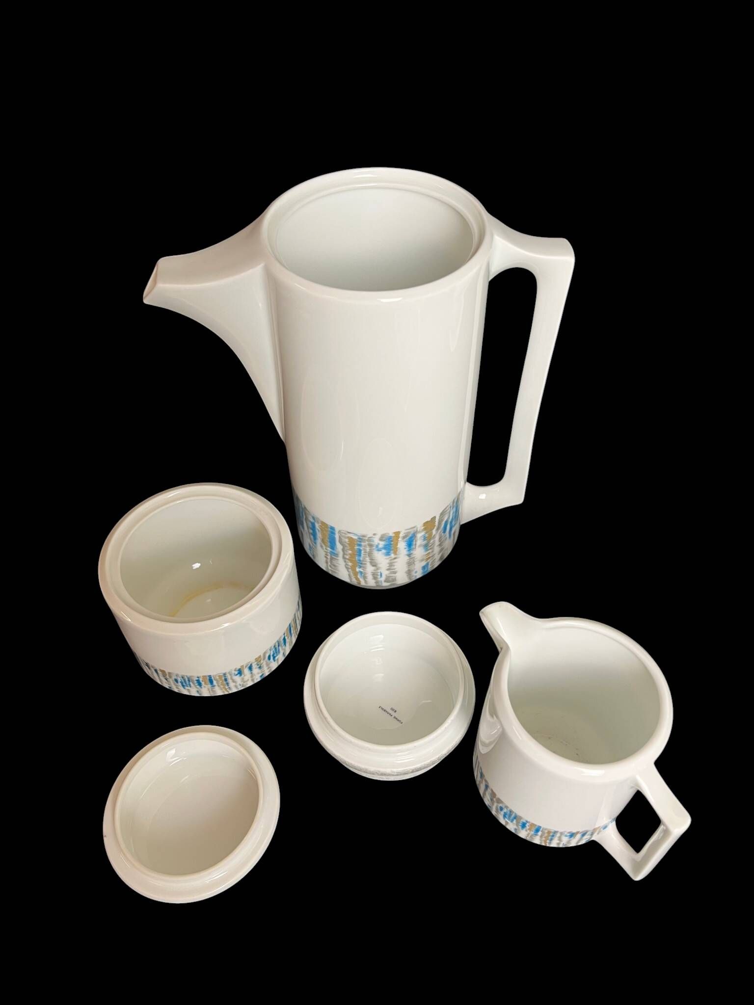 Coffee service tea dessert porcelain Limoges Jammet-Seignolle 20th century