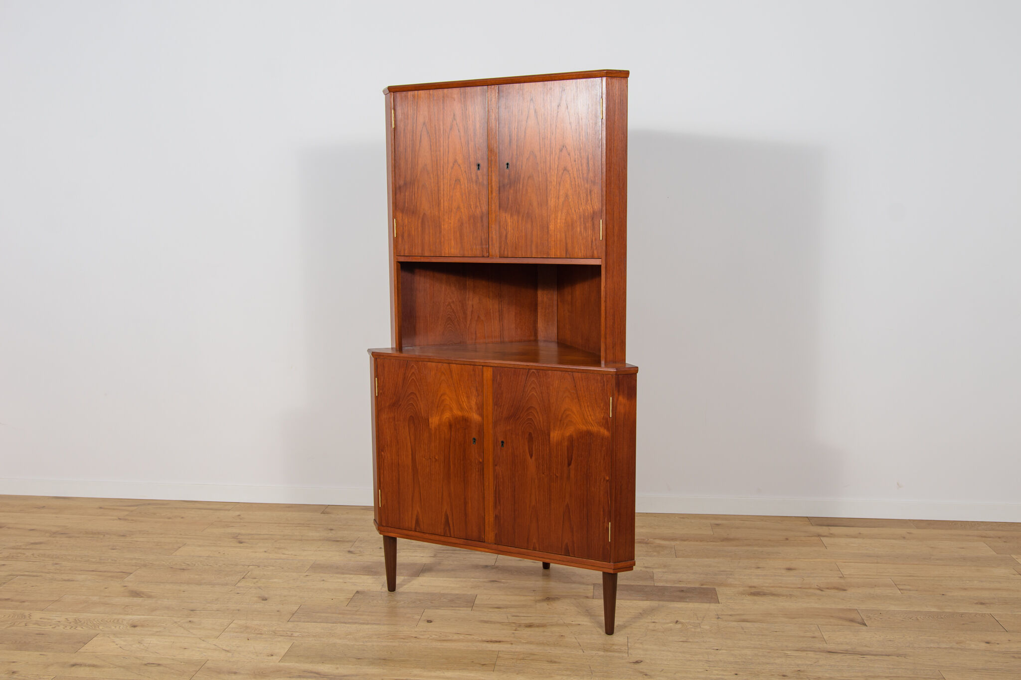 Mid-Century Corner Teak Cabinet, Denmark, 1960s