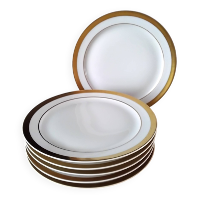 6 Assiettes à dessert en porcelaine de Limoges Raynaud
