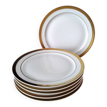 6 Assiettes à dessert en porcelaine de Limoges Raynaud
