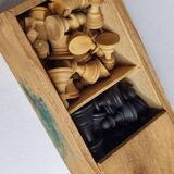 Antique Staunton Design Chess Set - Turned Wood Pieces (King 6cm)