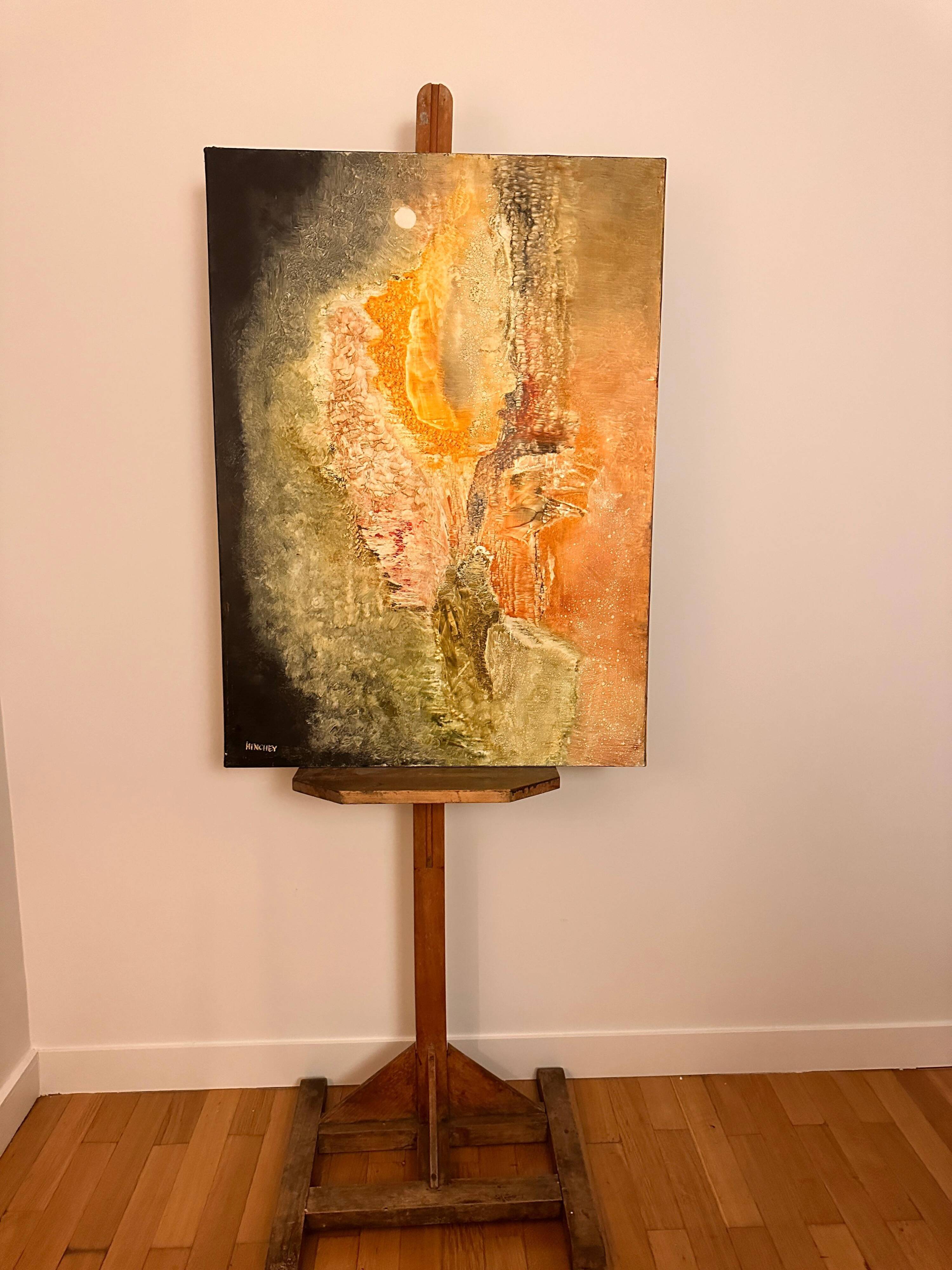 “Enigme” – Abstract Painting by Walter Hinchey, Oil on Canvas, Signed and Titled