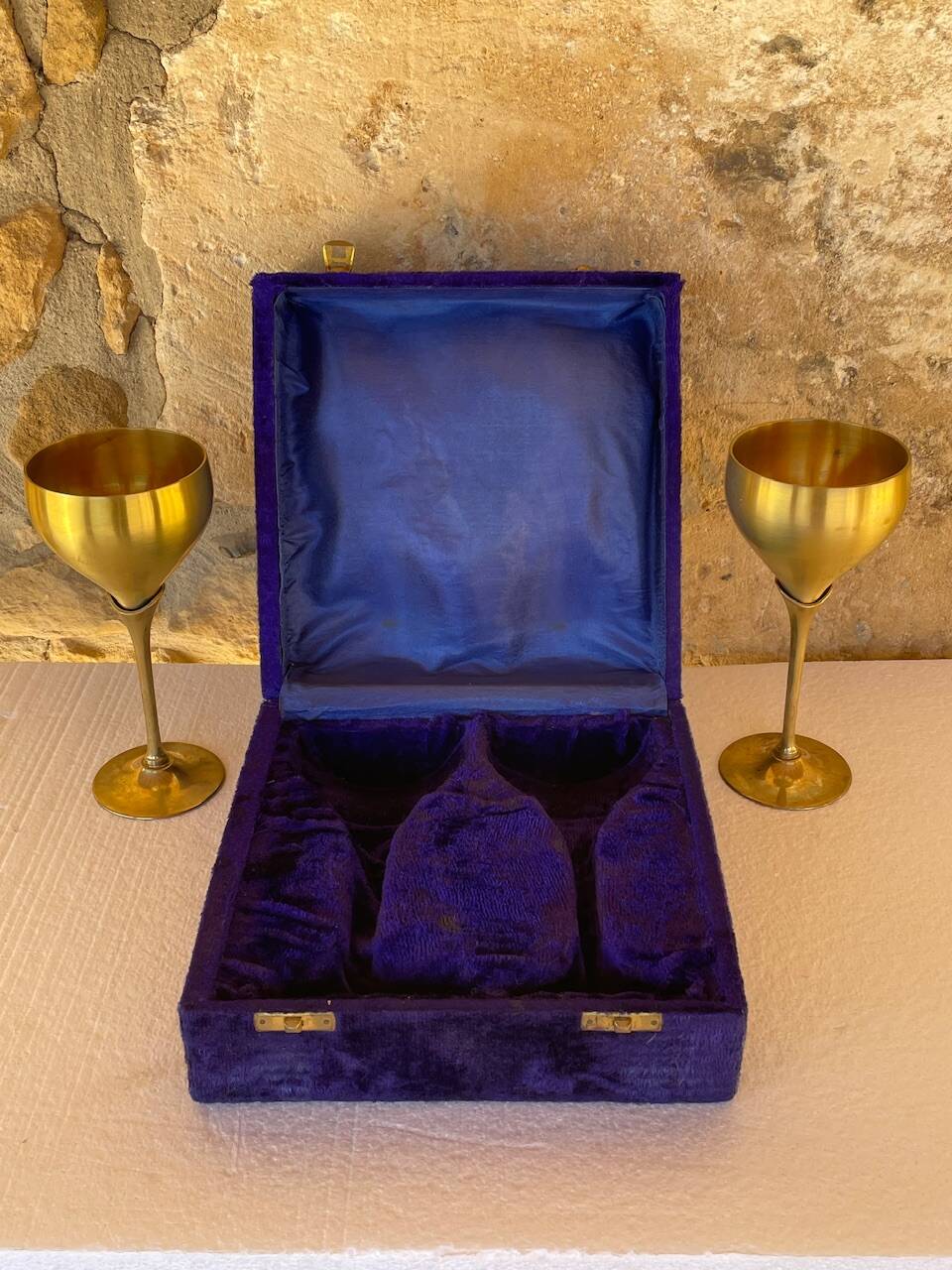 Pair of vintage brass tumblers