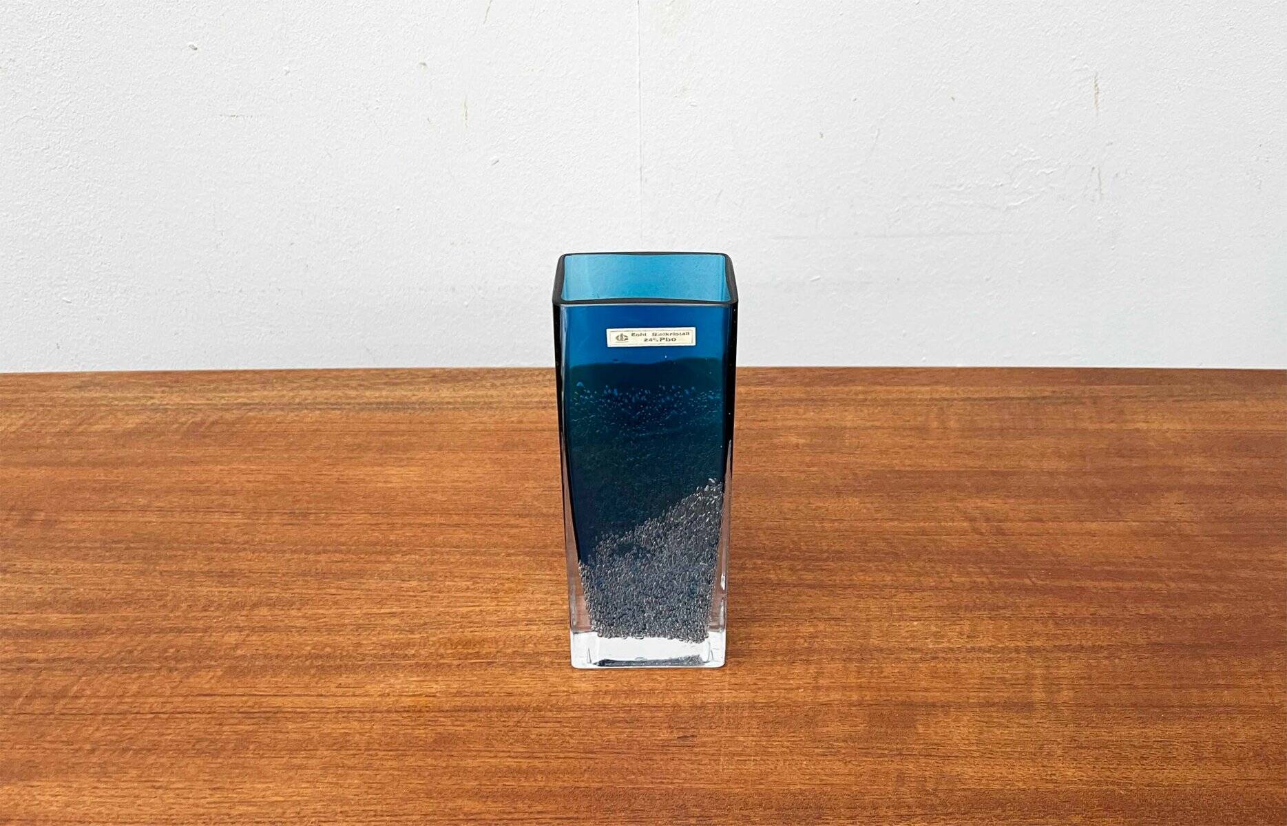 Mid-Century German Glass Block Vase by Ingrid Glas, Germany, 1960s