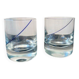 Verres en cristal 10 cm filet bleu Krosno