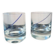 Krosno 10 cm blue rimmed crystal glasses