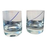Verres en cristal 10 cm filet bleu Krosno