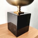 Large Regency black marble barber lamp