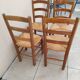 4 chaises vintage paille