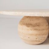 Contemporary Round Travertine Coffee Table, Italy