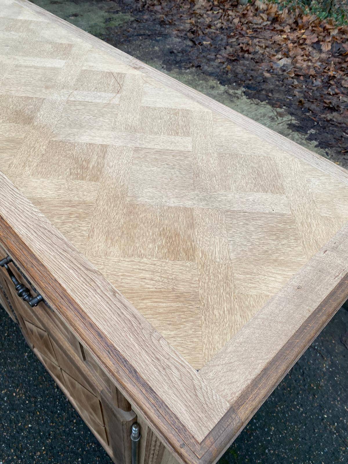 Brutalist art deco diamond point sideboard 198cm