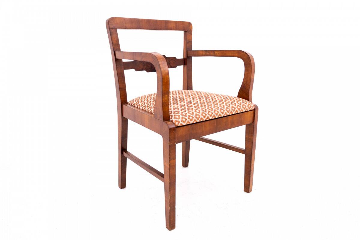 Pair of Art Deco armchairs from the 1940s, Poland.