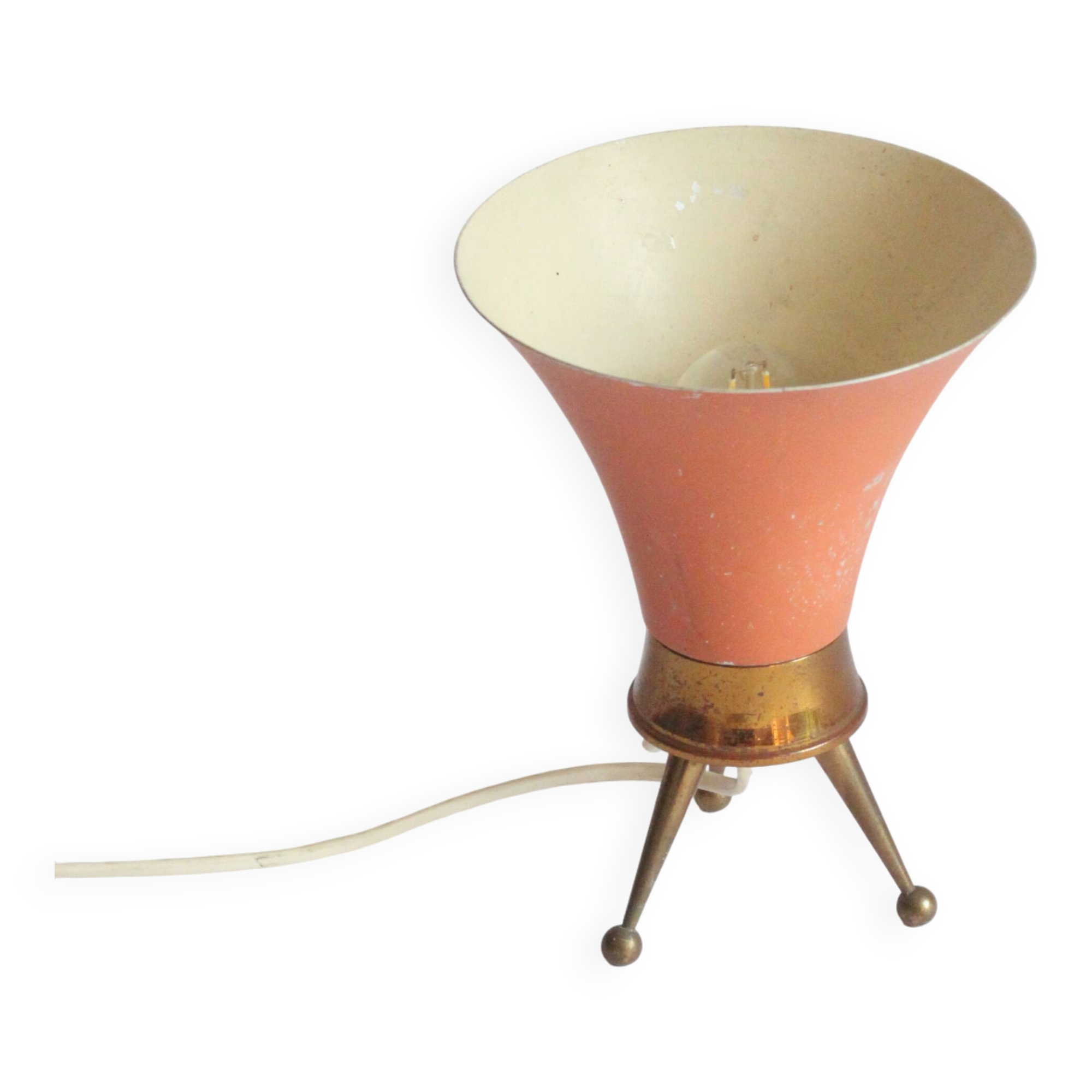 Brass tripod table lamp, 1950s