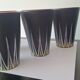 Six Orange and Black Ceramic Vases Vallauris André Baud