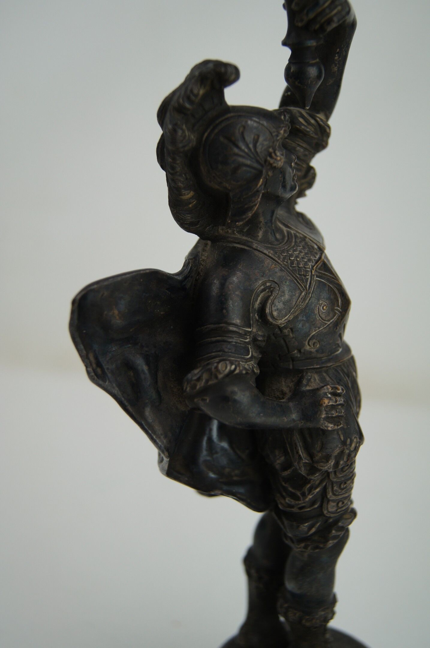 Silver bronze torch pair Paul Dubois