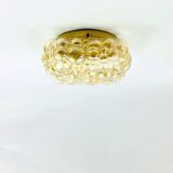 Mid Century Amber Bubble Glass Flush Mount By Helena Tynell For Limburg, Germany, 1970s