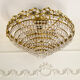 Crystal and solid brass ceiling chandelier, 5 lights, classic style.