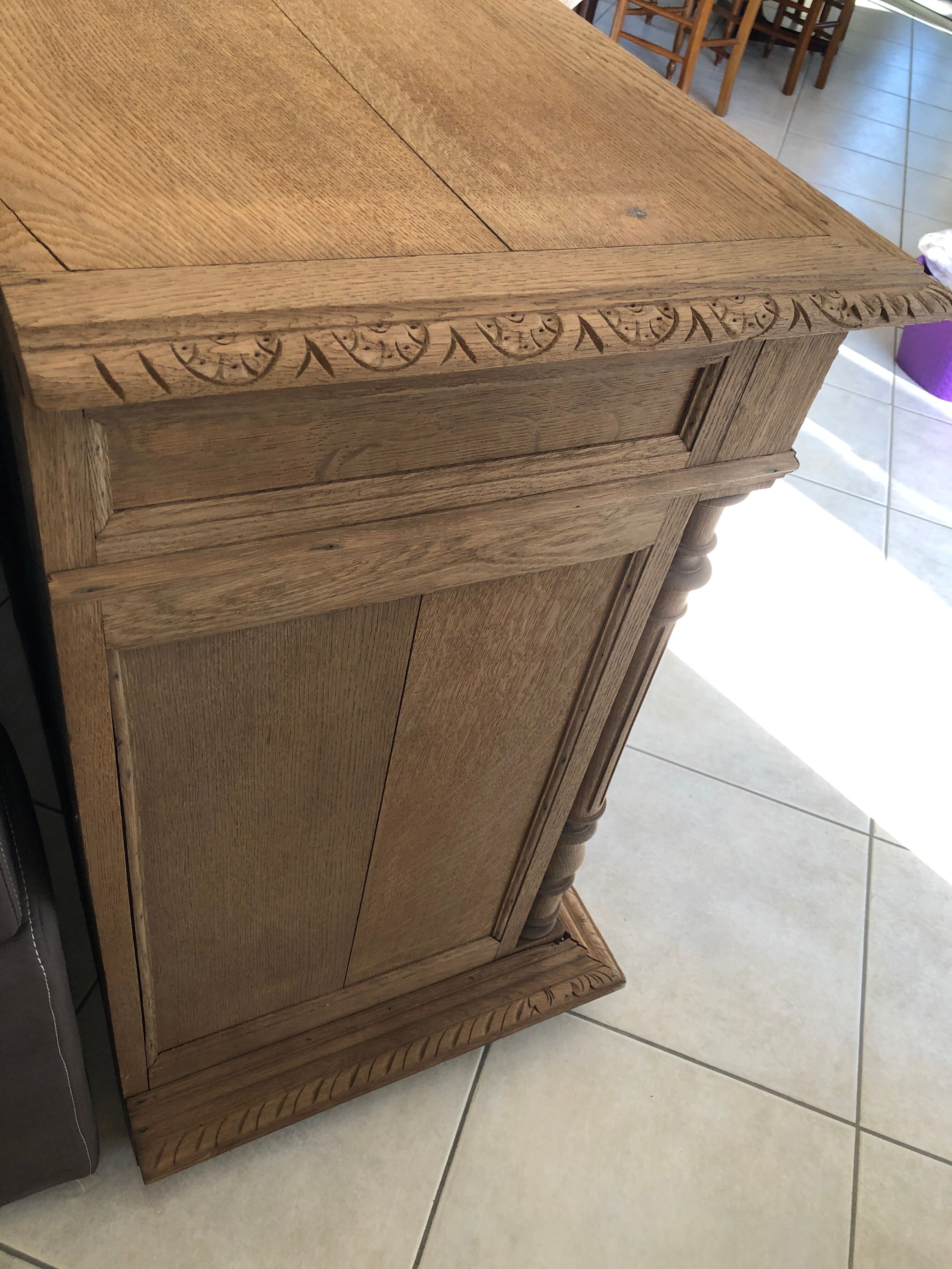 Antique carved and sandblasted sideboard